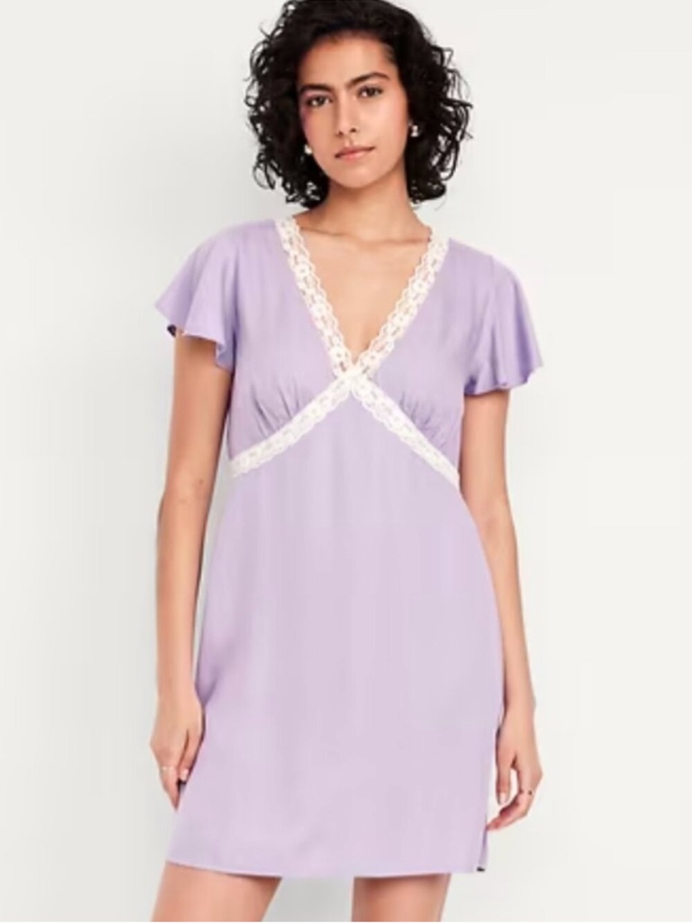 Old Navy Lavender Mini Dress with Lace Detail